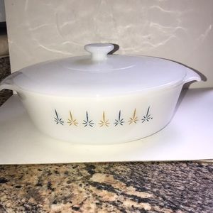 Mid Century Modern Fire King Candle Glow